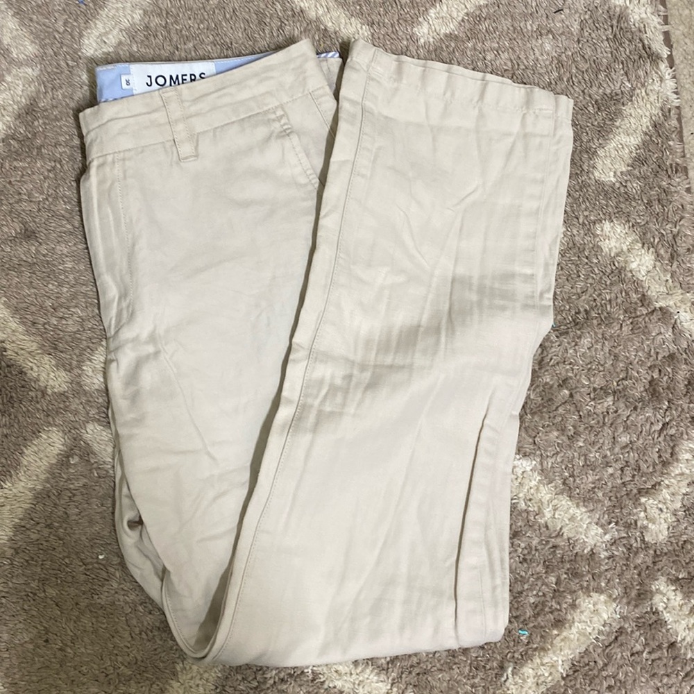 JOMES Cotton Khaki cotton linen pants
